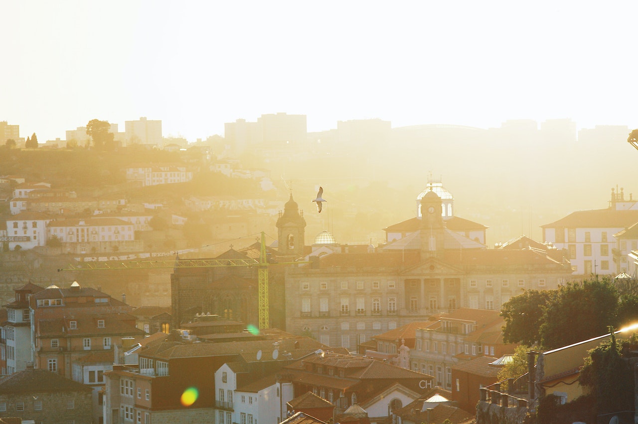Pôr-de-sol no Porto