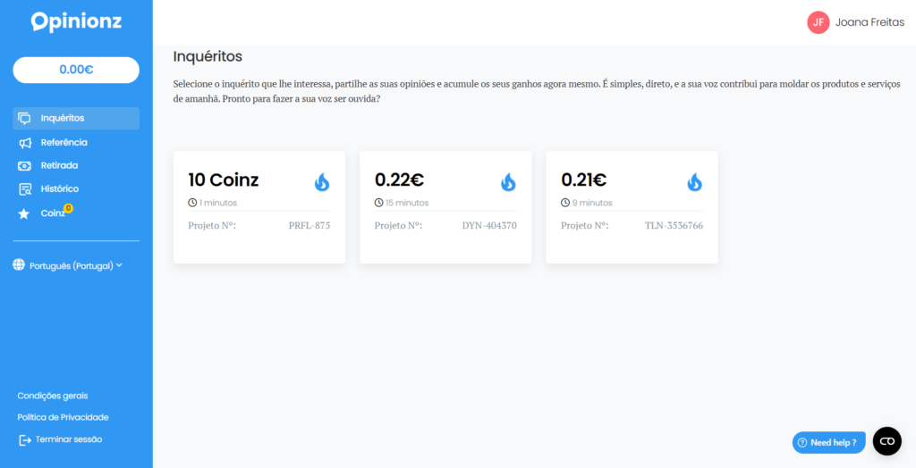Dashboard - Opinionz